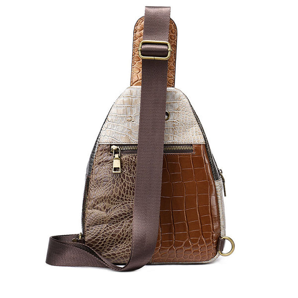 Boho Women's Crossbody Chest Backpack Bag Leather Sling Bags For Women Designer