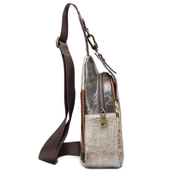 Boho Women's Crossbody Chest Backpack Bag Leather Sling Bags For Women Durable