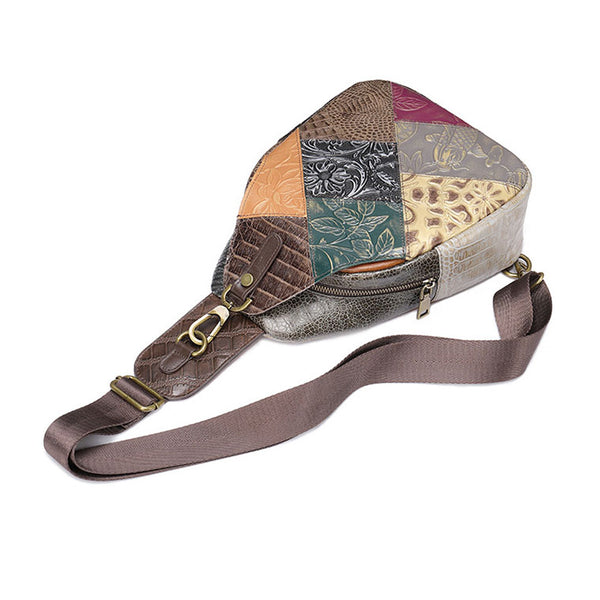 Boho Women's Crossbody Chest Backpack Bag Leather Sling Bags For Women Fashion
