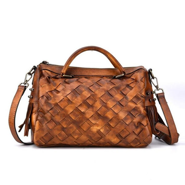 Boho Women's Leather Handbags Purse Crossbody Sling Bag For Women Badass