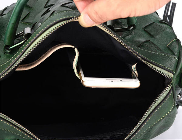 Boho Women's Leather Handbags Purse Crossbody Sling Bag For Women Inside