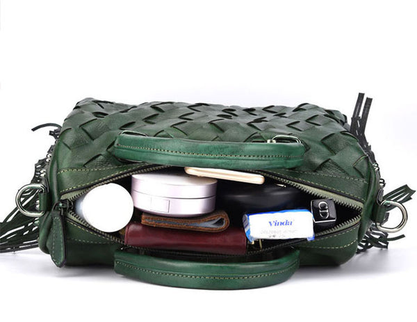 Boho Women's Leather Handbags Purse Crossbody Sling Bag For Women Small