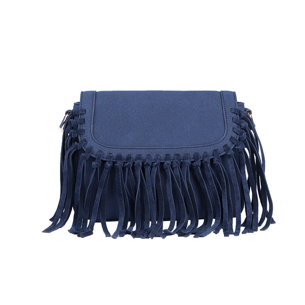 Boho Women's Vegan Leather Fringe Crossbody Sling Bag Purse Satchel Bag For Women Accessories