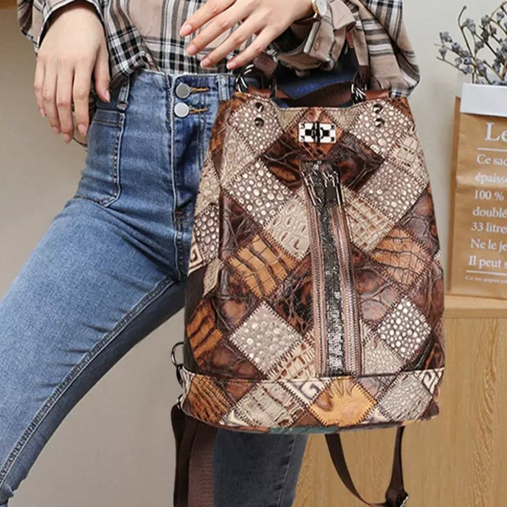 Boho Womens Bucket Backpack Purse Western Backpack Beautiful