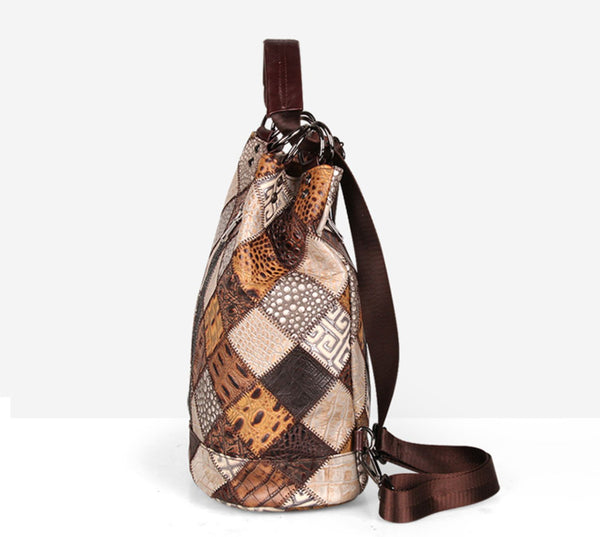 Boho Womens Bucket Backpack Purse Western Backpack Side