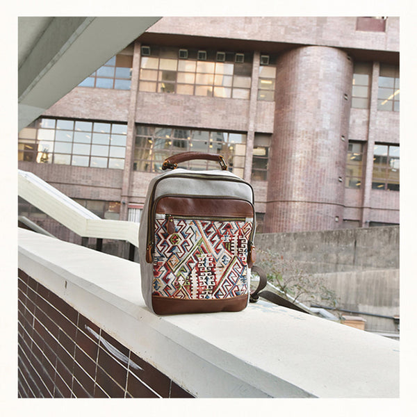 Medium Canvas Rucksack Trendy Zip Backpack Purse Laptop Backpacks for Women Stylish