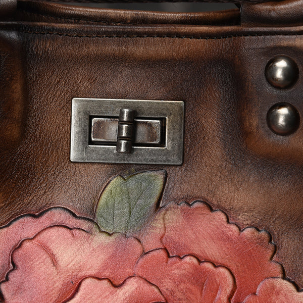 Boho Womens Genuine Leather Backpack Purse Small Shoulder Bag for Women Latest