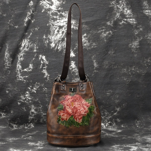 Boho Womens Genuine Leather Backpack Purse Small Shoulder Bag for Women Original