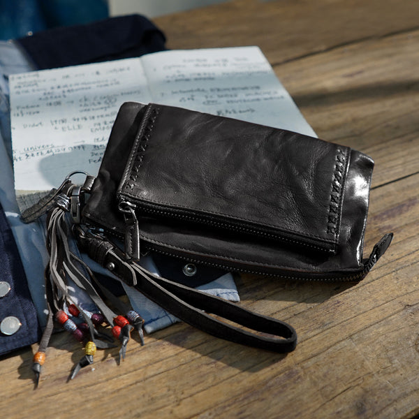 Boho Womens Leather Wallet That Holds Phone Leather Wallets With Tassels For Women Badass