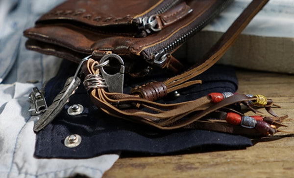 Boho Womens Leather Wallet That Holds Phone Leather Wallets With Tassels For Women Details