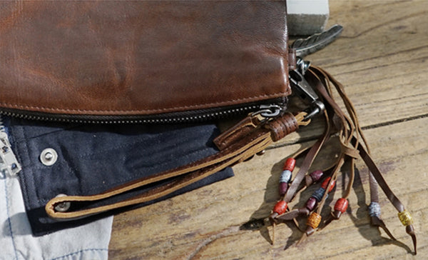 Boho Womens Leather Wallet That Holds Phone Leather Wallets With Tassels For Women Gift