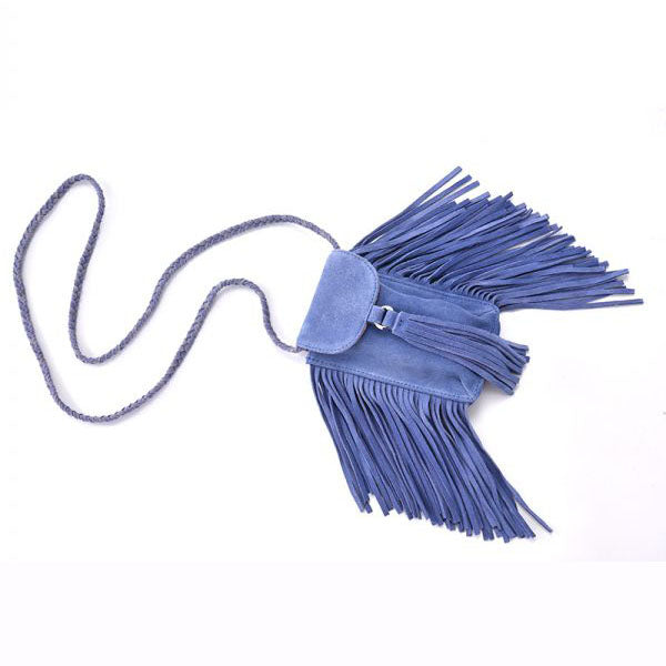 Womens Small Leather Crossbody Boho Bag Fringe Purse for Women