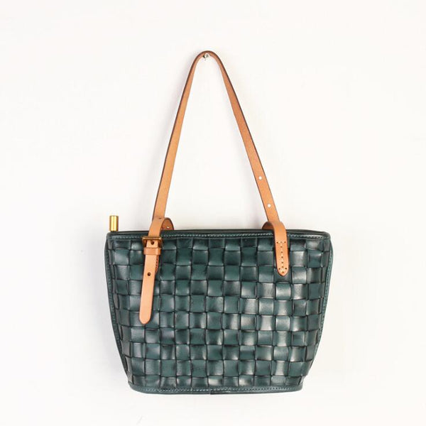 Boho Womens Woven Leather Tote Bag Purse Shoulder Handbags For Women Beautiful