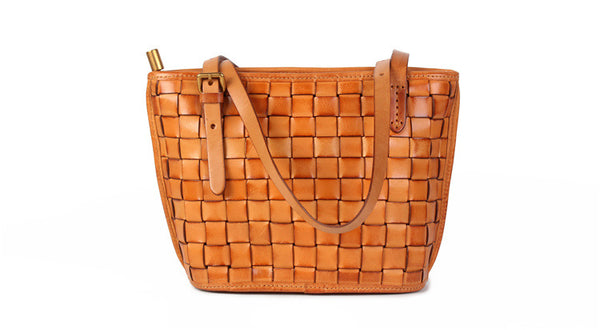 Boho Womens Woven Leather Tote Bag Purse Shoulder Handbags For Women Cool