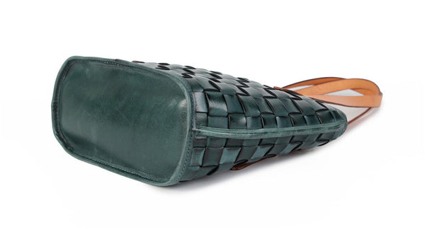 Boho Womens Woven Leather Tote Bag Purse Shoulder Handbags For Women Details