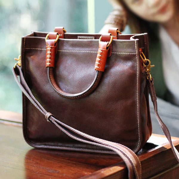 Brown Leather Totes Womens Unique Handbags Crossbody Bags for Women Accessories