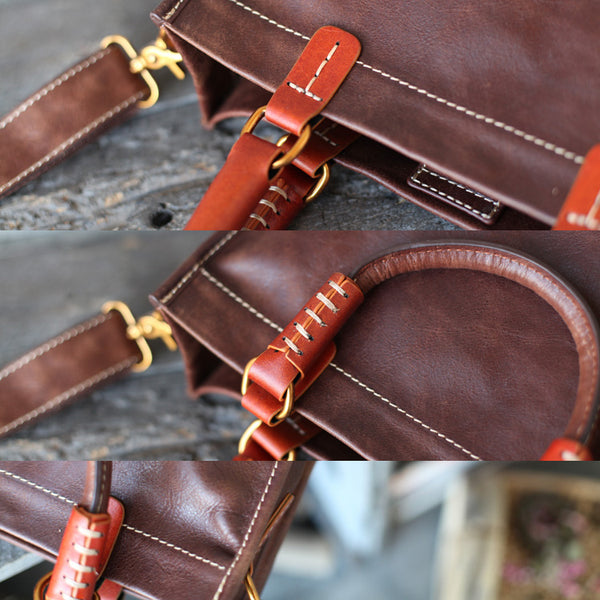 Brown Leather Totes Womens Unique Handbags Crossbody Bags for Women cool