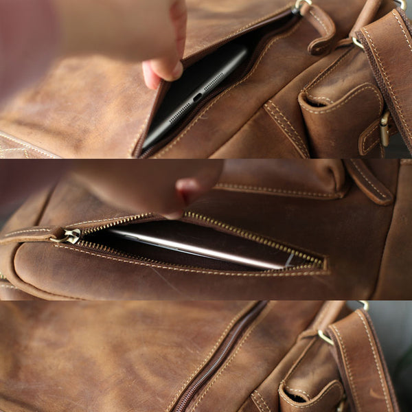 Brown Leather Womens Casual Backpack Purse Trendy Backpacks for Women Designer