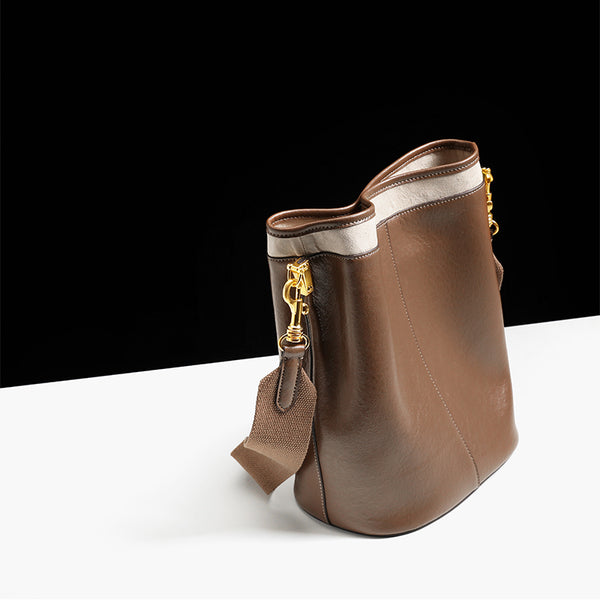 Brown Leather Womens Handbags Shoulder Bag Bucket Bag for Women best