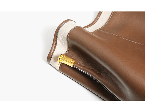 Brown Leather Womens Handbags Shoulder Bag Bucket Bag for Women gift