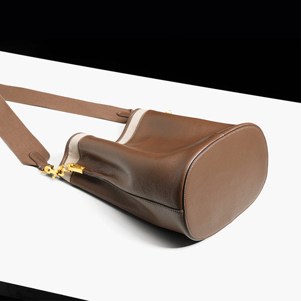 Brown Leather Womens Handbags Shoulder Bag Bucket Bag for Women stylish