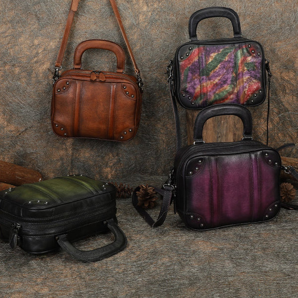 Brown Womens Designer Leather Handbags Small Crossbody Purse for Women Chic