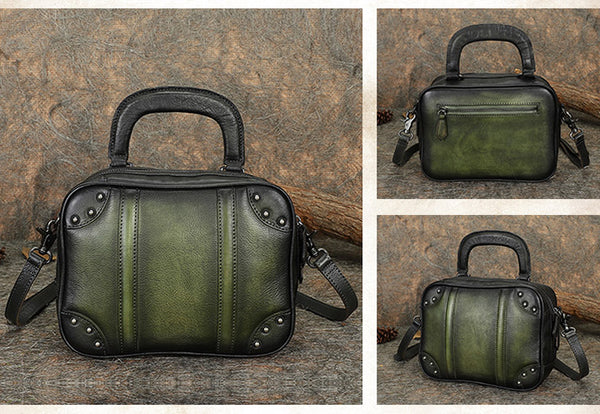 Brown Womens Designer Leather Handbags Small Crossbody Purse for Women Handmade