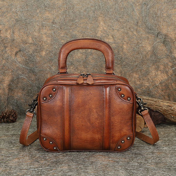 Brown Womens Designer Leather Handbags Small Crossbody Purse