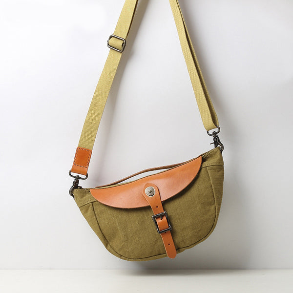 Canvas Crossbody Hobo Bags Canvas And Leather Shoulder Bag For Women