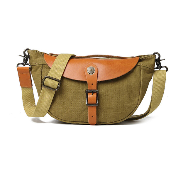 Canvas Crossbody Hobo Bags Canvas And Leather Shoulder Bag For Women