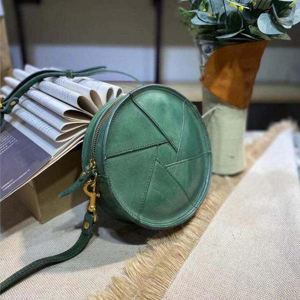 Casual Ladies Leather Circle Bag Over The Shoulder Purse For Women Accessories