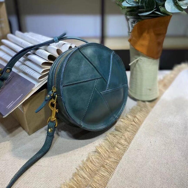 Casual Ladies Leather Circle Bag Over The Shoulder Purse For Women Chic