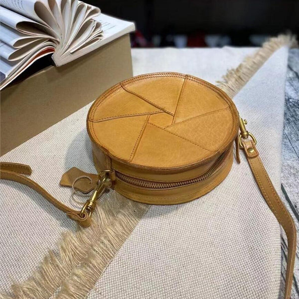 Casual Ladies Leather Circle Bag Over The Shoulder Purse For Women Cool