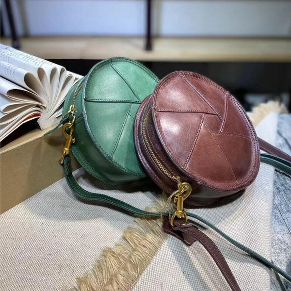 Casual Ladies Leather Circle Bag