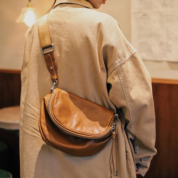 Casual Ladies Leather Over the Shoulder Bag Purse Side Bags For Women Brown