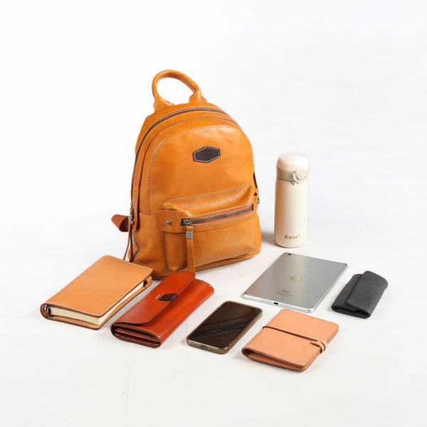 Casual Womens Genuine Leather Backpack Leather Rucksack Capacity