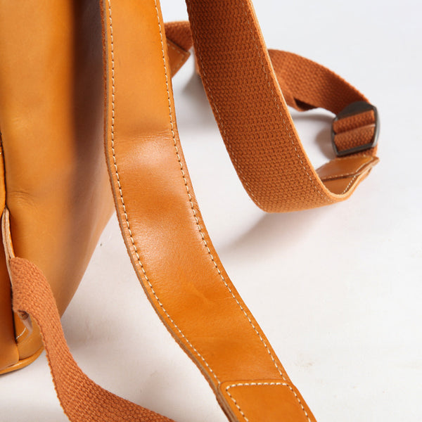 Casual Womens Genuine Leather Backpack Leather Rucksack Genuine-Leather