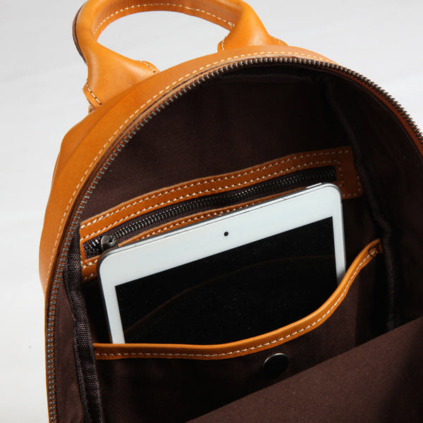 Casual Womens Genuine Leather Backpack Leather Rucksack Inside