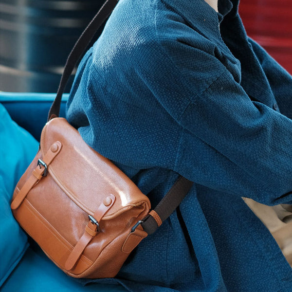 Casual Womens Genuine Leather Satchel Bag Cross Shoulder Bag for Women Chic