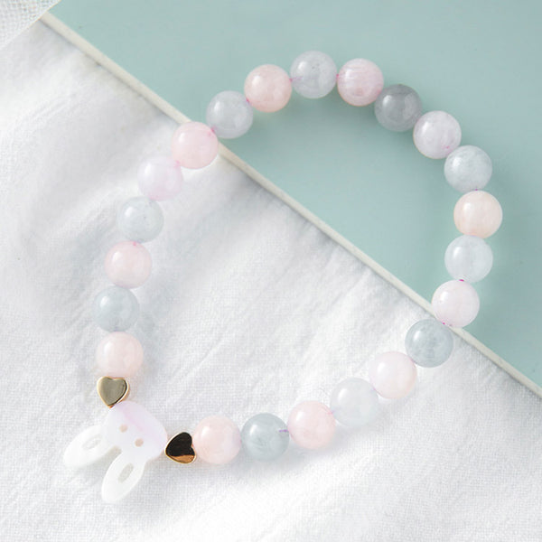 Charm Beaded Bracelets For Women Morganite Aquamarine Beads Bracelet cute