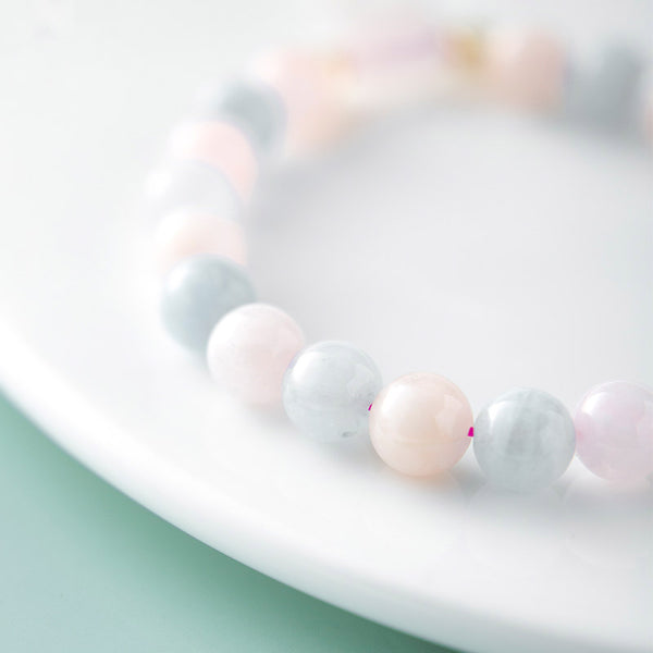 Charm Beaded Bracelets For Women Morganite Aquamarine Beads Bracelet