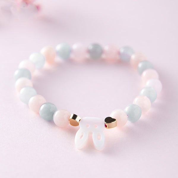 Charm Beaded Bracelets For Women Morganite Aquamarine Beads