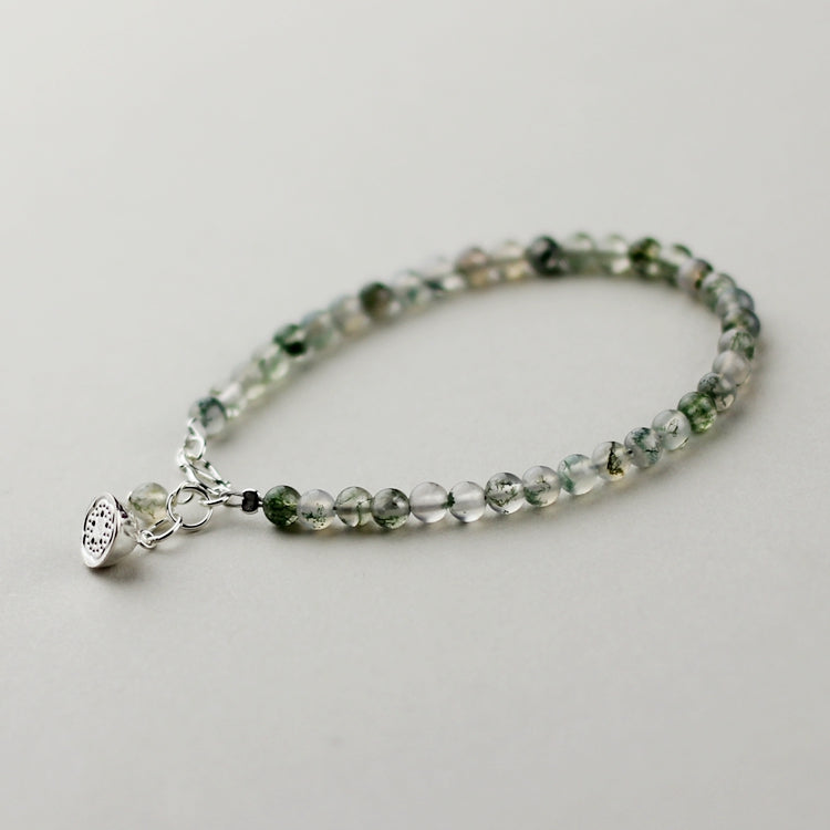 Charm Elastic Healing Agate Bead Bracelets With Sterling Silver For Women Accessories