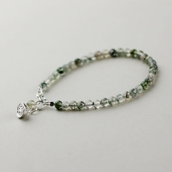 Charm Elastic Healing Agate Bead Bracelets With Sterling Silver For Women Accessories