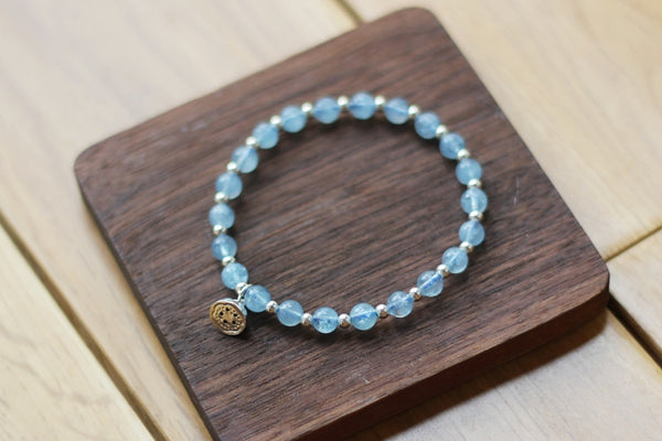 Charm Ladies 28mm Aquamarine Bead Bracelets Crystal Chakra Bracelet for Women Nice