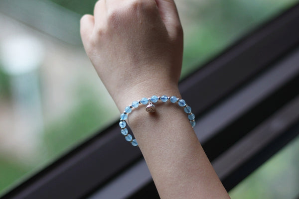 Charm Ladies 30mm Aquamarine Bead Bracelets Crystal Chakra Bracelet for Women Original