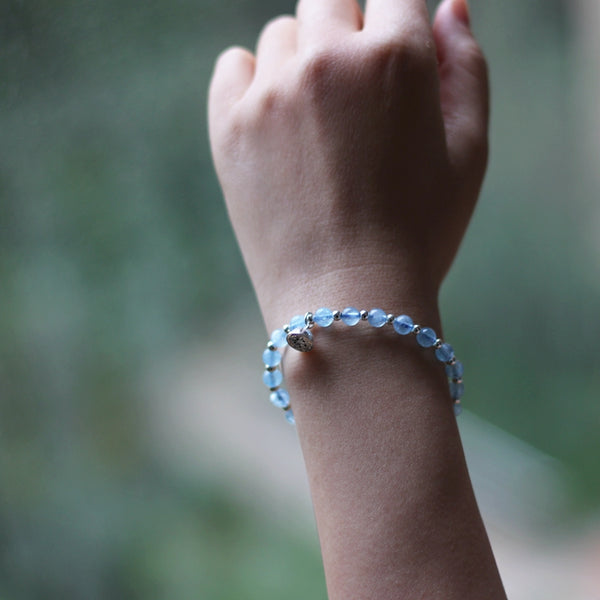 Sterling Silver Crown and Grey Crystal Beaded Bracelets for Women Beautiful