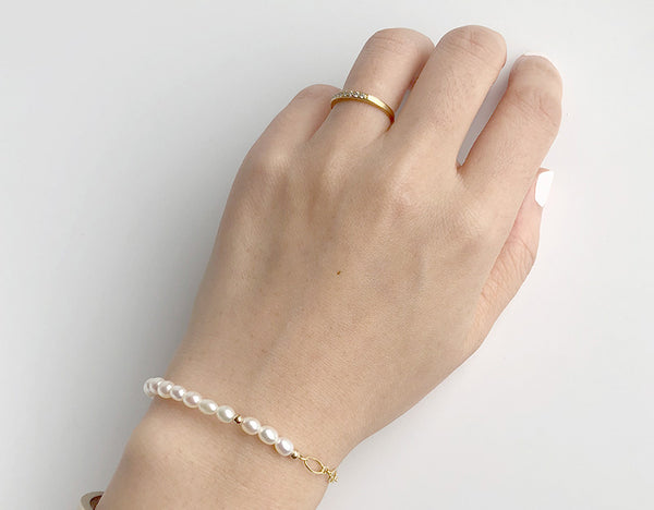 Charm Ladies Gold Plated Pearl Bead Bracelet Magnetic Snap Bracelets For Women Affordable