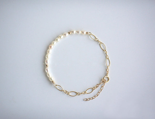 Charm Ladies Gold Plated Pearl Bead Bracelet Magnetic Snap Bracelets For Women Fashion