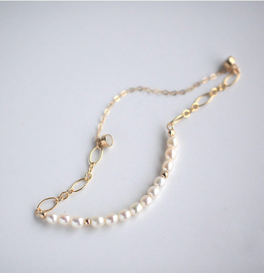 Charm Ladies Gold Plated Pearl Bead Bracelet Magnetic Snap Bracelets For Women Gift-idea